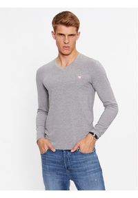 Guess Longsleeve M2YI08 J1314 Szary Slim Fit. Kolor: szary. Materiał: bawełna. Długość rękawa: długi rękaw