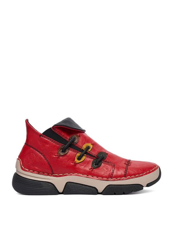 Rieker Botki CEO-45983-33 Czerwony. Kolor: czerwony. Materiał: skóra