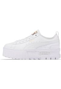 Buty do chodzenia damskie Puma Mayze Lth JR. Zapięcie: sznurówki. Kolor: biały. Materiał: tkanina, materiał, skóra, syntetyk. Szerokość cholewki: normalna. Sport: turystyka piesza