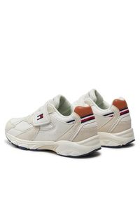 TOMMY HILFIGER - Tommy Hilfiger Sneakersy Low Cut Lace-Up/Velcro Sneaker T1B9-33386-1729 S Biały. Kolor: biały. Materiał: skóra