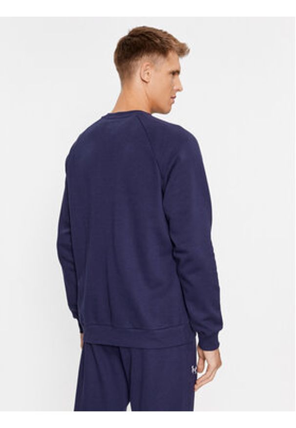 Under Armour Bluza Ua Rival Fleece Crew 1379755 Granatowy Loose Fit. Kolor: niebieski. Materiał: bawełna