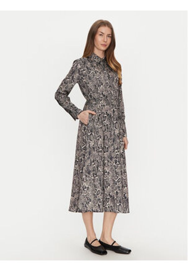JOOP! Sukienka codzienna D58Darlina 10018881 30045429 Szary Regular Fit. Okazja: na co dzień. Kolor: szary. Materiał: syntetyk. Typ sukienki: proste. Styl: casual