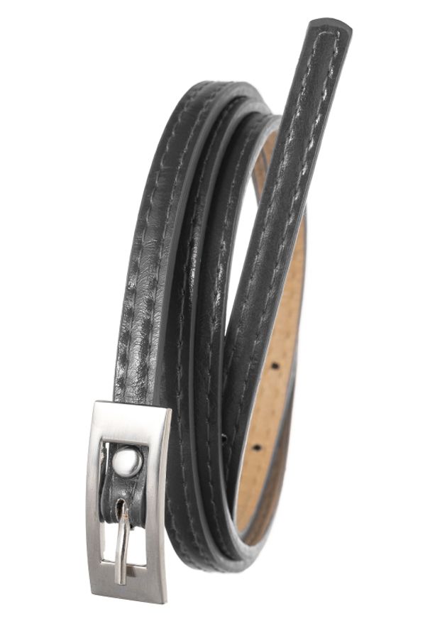 4U CAVALDI - Pasek damski szary Cavaldi BB-CV-11 GRAY. Kolor: szary. Materiał: skóra. Wzór: aplikacja. Styl: elegancki