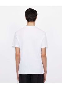Armani Exchange - ARMANI EXCHANGE - Biały t-shirt z czarno-białym nadrukiem. Kolor: biały. Materiał: materiał. Wzór: nadruk #5