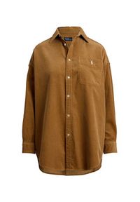Polo Ralph Lauren Koszula 211971525001 Brązowy Oversize. Typ kołnierza: polo. Kolor: brązowy. Materiał: bawełna #5