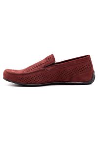 Polbut Mokasyny męskie skórzane 2105P bordo czerwone. Okazja: na co dzień. Zapięcie: bez zapięcia. Kolor: czerwony. Materiał: skóra. Styl: casual #4