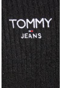 Tommy Jeans sweter damski kolor czarny z półgolfem. Kolor: czarny. Materiał: poliester, dzianina. Długość rękawa: raglanowy rękaw #4