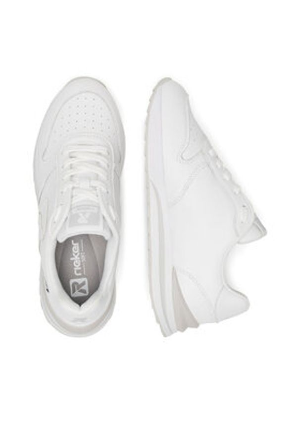 Rieker Revolution Lifestyle Sneakersy W2401-80 Biały. Kolor: biały. Materiał: skóra, syntetyk