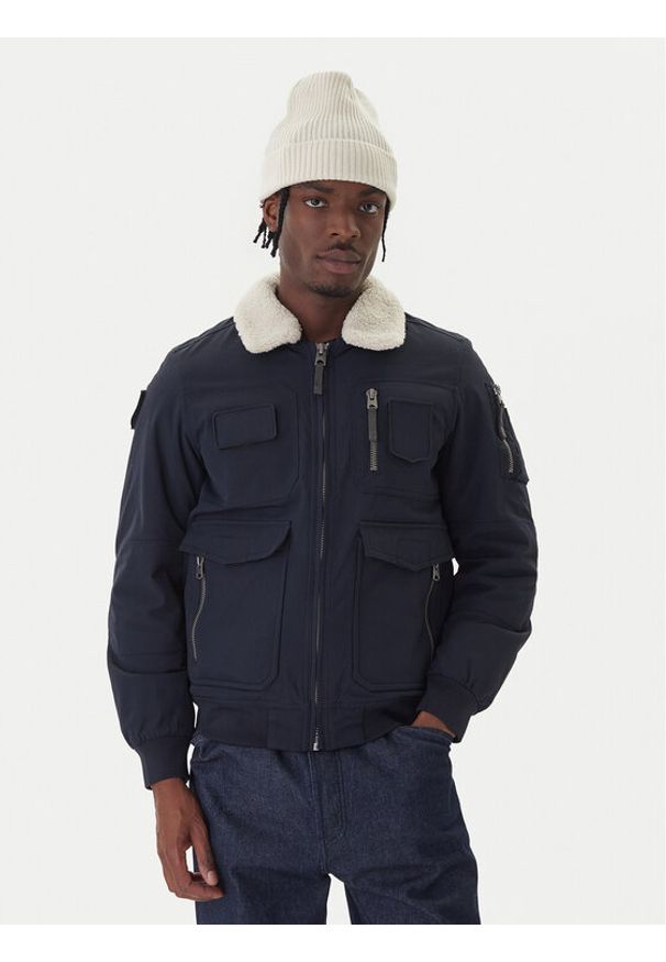 Aeronautica Militare Kurtka bomber 252AB3024UCT03151 Granatowy Regular Fit. Kolor: niebieski. Materiał: syntetyk