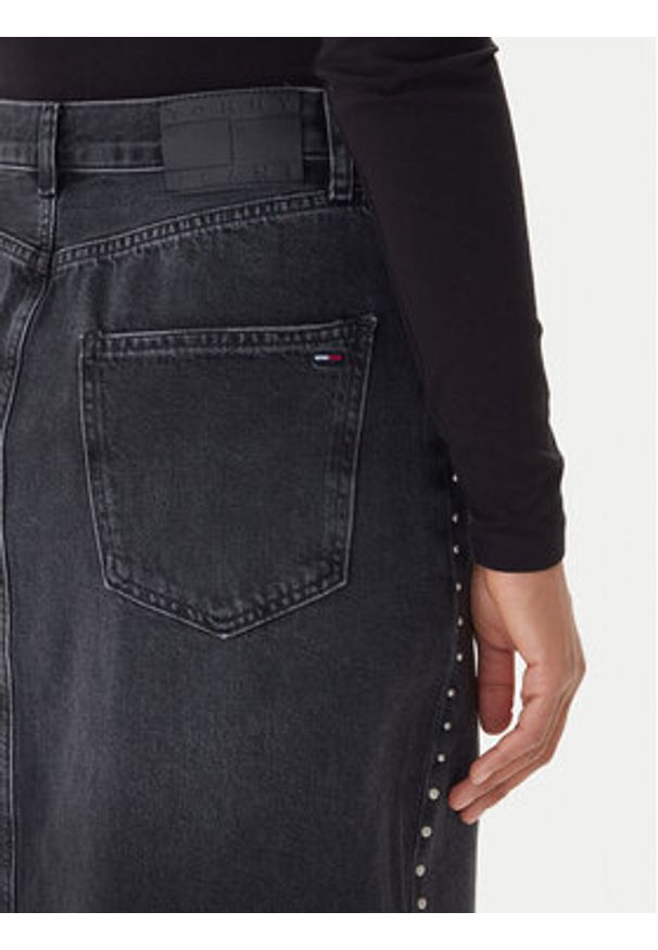 Tommy Jeans Spódnica jeansowa Layla DW0DW21576 Czarny Regular Fit. Kolor: czarny. Materiał: bawełna