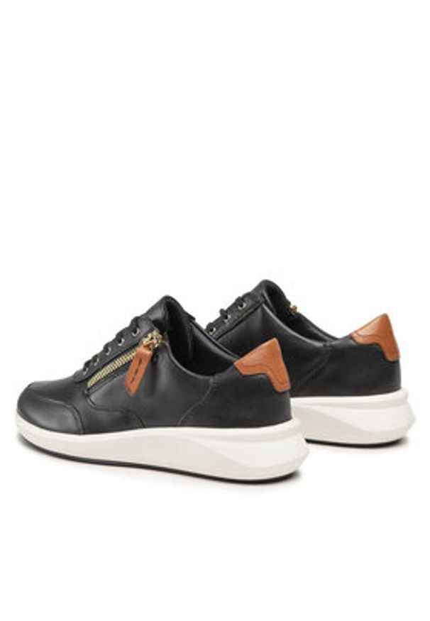 Clarks Sneakersy Un Rio Zip 261680184 Czarny. Kolor: czarny. Materiał: skóra