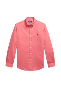 Polo Ralph Lauren Koszula 710B20512007 Różowy ciemny Custom Fit. Typ kołnierza: polo. Kolor: różowy. Materiał: bawełna #4