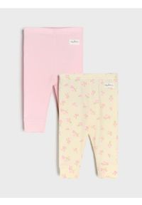 Sinsay - Legginsy 2 pack - kremowy. Kolor: kremowy