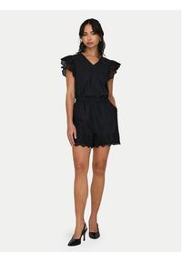 only - ONLY Szorty materiałowe Lou 15313167 Czarny Loose Fit. Kolor: czarny. Materiał: bawełna #5