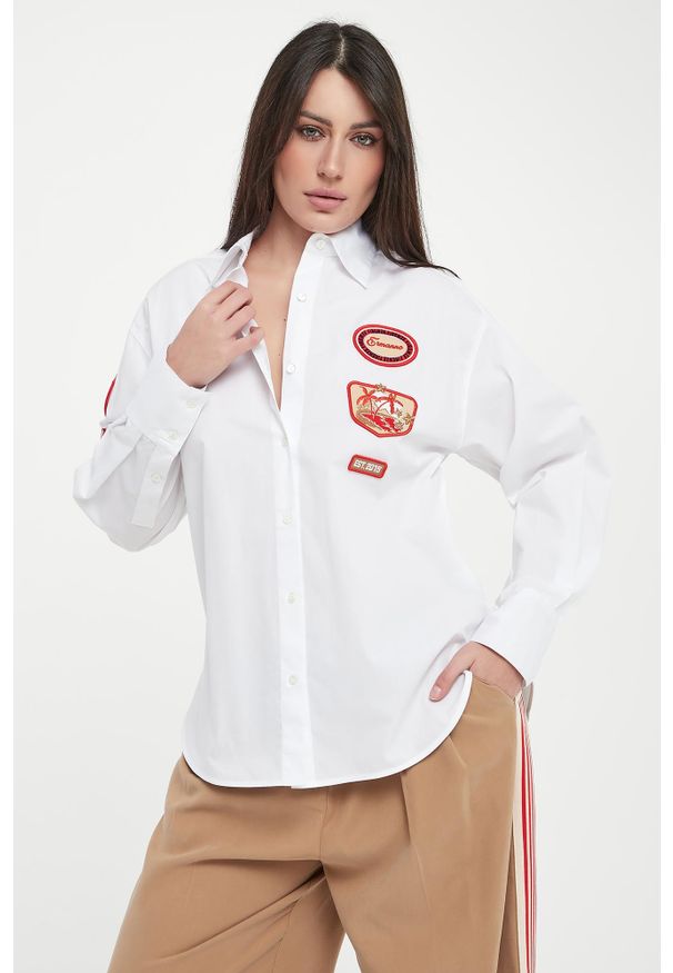Ermanno Firenze - Koszula damska z naszywkami ERMANNO FIRENZE. Wzór: aplikacja