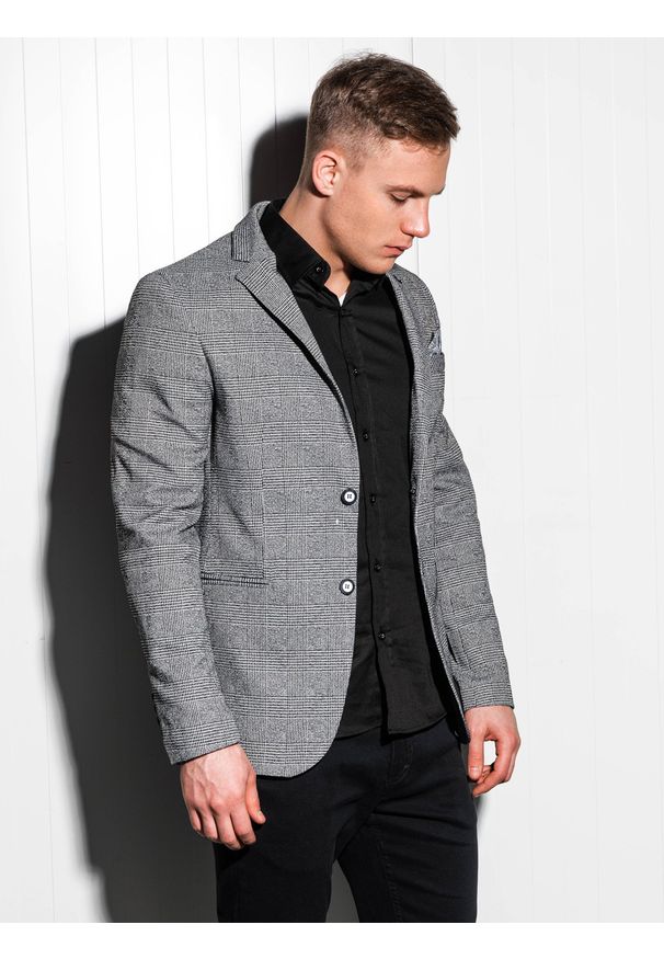 Czarna marynarka Ombre Clothing na co dzień, casualowa