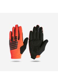 ROCKRIDER - Rękawiczki rowerowe MTB Rockrider Wygodne 500. Kolor: czerwony, czarny, wielokolorowy, pomarańczowy. Materiał: materiał. Sport: kolarstwo #1