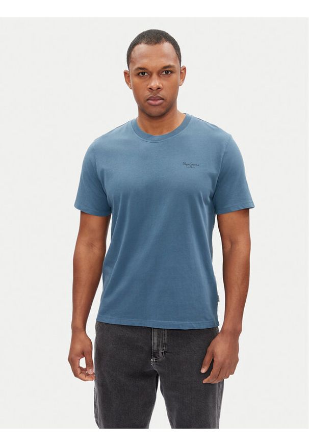 Pepe Jeans T-Shirt Jacko PM508664 Niebieski Regular Fit. Kolor: niebieski. Materiał: bawełna