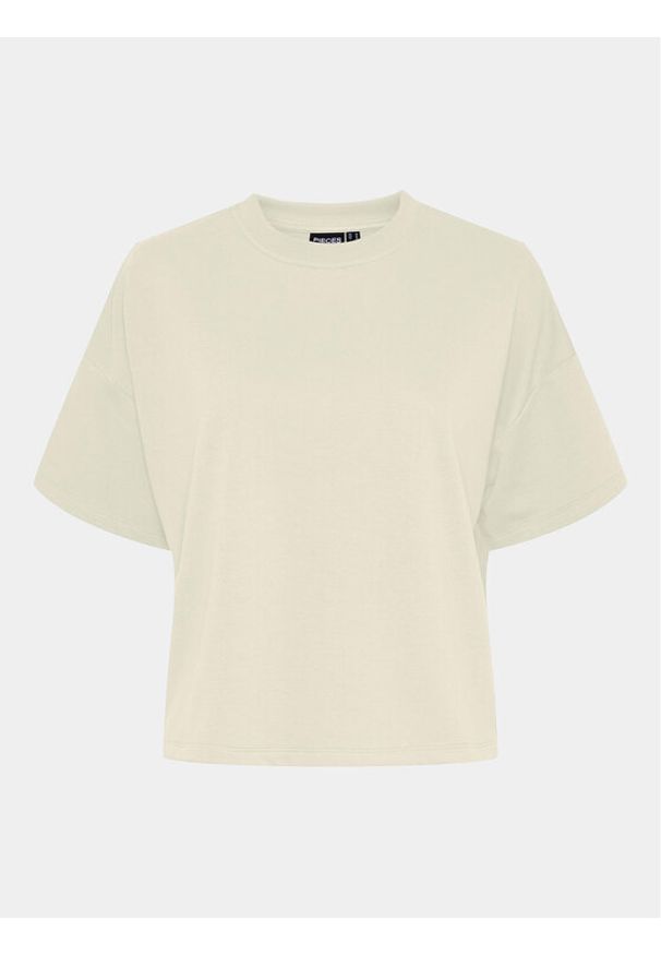 Pieces T-Shirt Chilli Summer 17118870 Écru Loose Fit. Materiał: syntetyk, bawełna