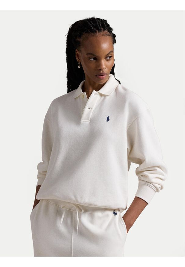 Polo Ralph Lauren Bluza 211947966001 Biały Relaxed Fit. Typ kołnierza: polo. Kolor: biały. Materiał: bawełna