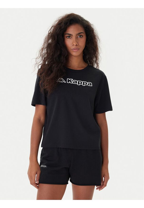 Kappa T-Shirt Frega 351M1KW Czarny Regular Fit. Kolor: czarny. Materiał: bawełna