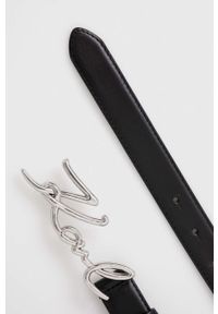 Karl Lagerfeld pasek skórzany damski kolor czarny. Kolor: czarny. Materiał: skóra #2