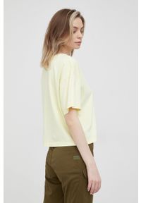 Pepe Jeans t-shirt bawełniany NINA kolor żółty. Kolor: żółty. Materiał: bawełna. Wzór: nadruk #5
