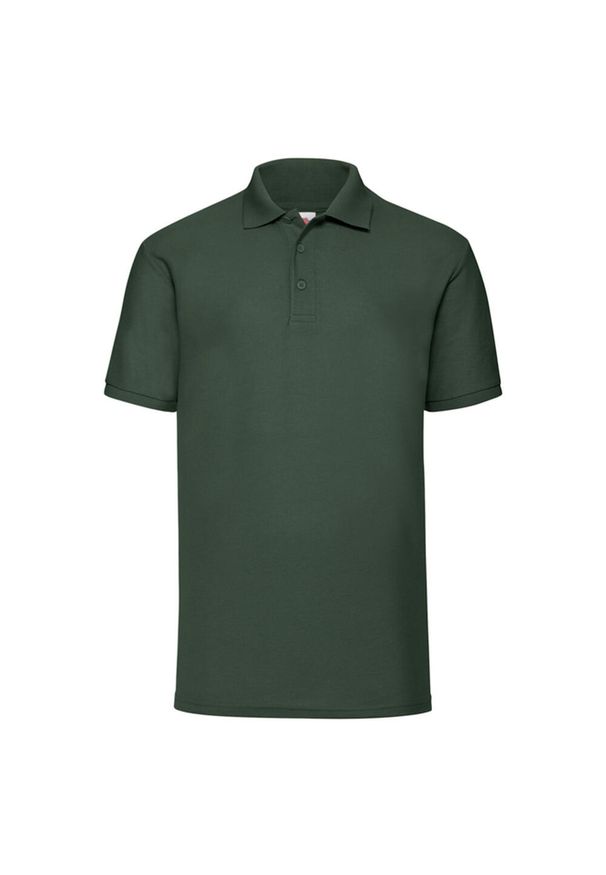 FRUIT OF THE LOOM - Męska Koszulka Polo 65/35 Pique. Typ kołnierza: polo. Kolor: zielony