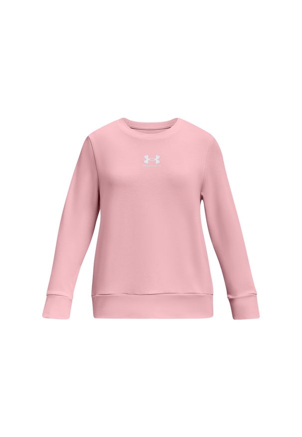 Bluza sportowa dziewczęca Under Armour UA Rival Terry Crew - niebieska. Kolor: niebieski. Materiał: elastan, materiał, poliester. Wzór: gładki. Styl: sportowy