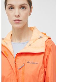 columbia - Columbia kurtka outdoorowa Pouring Adventure II kolor pomarańczowy przejściowa 1760071-468. Kolor: pomarańczowy. Materiał: materiał #6