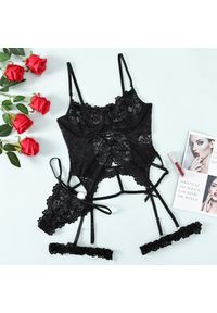 Intica - Gorsetowy zestaw bielizny z delikatnych materiałów Zephirine. Kolor: czarny. Materiał: materiał