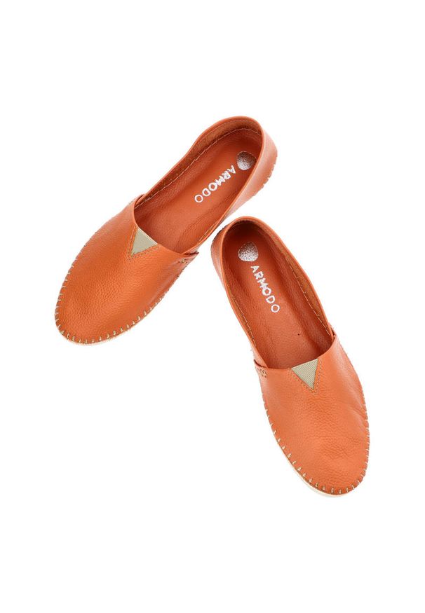 Pomarańczowe Półbuty Armodo Skórzane Wygodne Buty. Okazja: na co dzień. Kolor: pomarańczowy. Materiał: skóra. Szerokość cholewki: normalna. Styl: casual