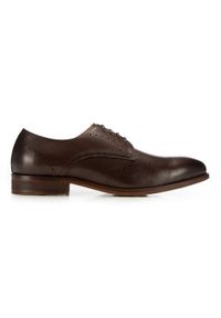 Wittchen - Męskie buty skórzane z delikatnym dziurkowaniem. Nosek buta: otwarty. Kolor: brązowy. Materiał: skóra. Styl: klasyczny