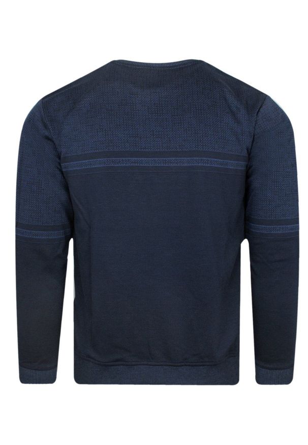 Bagarda - Bluza z Okrągłym Dekoltem, Ciemna Niebieska bez Kaptura, Męska -BAGARDA. Typ kołnierza: bez kaptura. Kolor: niebieski. Materiał: bawełna, wiskoza, elastan. Styl: klasyczny