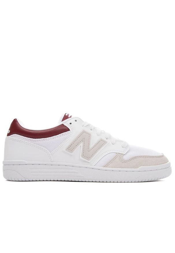 Buty New Balance BB480LKB - białe. Kolor: biały. Materiał: syntetyk, skóra, materiał. Szerokość cholewki: normalna. Sport: koszykówka