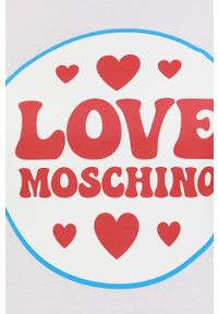 Love Moschino t-shirt damski kolor biały. Kolor: biały. Wzór: nadruk #3