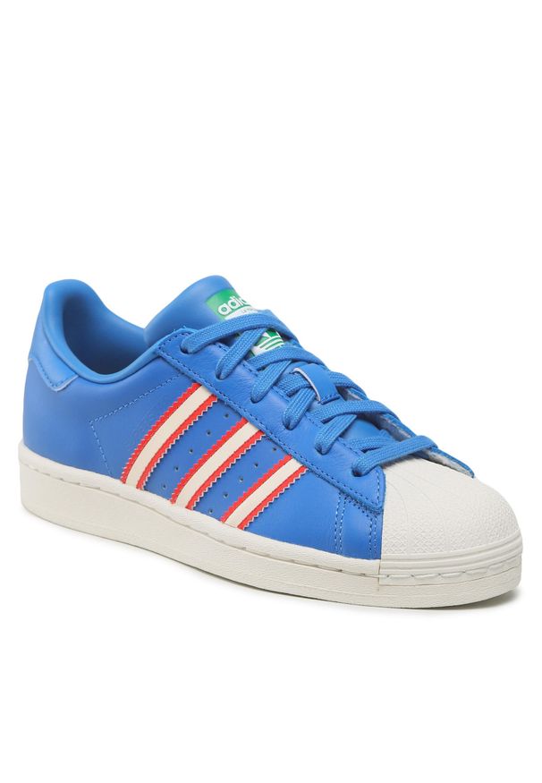 Adidas - Buty adidas Superstar J HQ9966 Broyal/Owhite/Red. Kolor: niebieski. Materiał: skóra. Model: Adidas Superstar