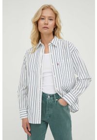 Levi's® - Levi's koszula bawełniana damska kolor biały relaxed z kołnierzykiem klasycznym. Okazja: na spotkanie biznesowe. Typ kołnierza: kołnierzyk klasyczny. Kolor: biały. Materiał: bawełna. Długość: długie. Styl: klasyczny #4