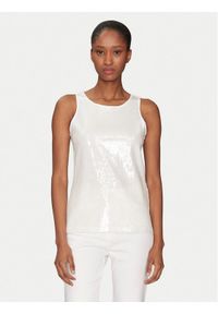 Marella Top Terzo 2513941124 Biały Slim Fit. Kolor: biały. Materiał: syntetyk, bawełna