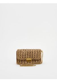 Reserved - Pleciona torebka z łańcuszkiem - beżowy. Kolor: beżowy #1