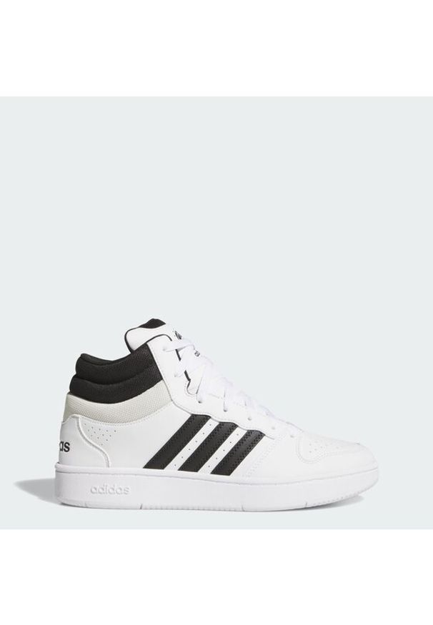Adidas - adidas Sneakersy Hoops Mid Classic Shoes KI1032 Biały. Kolor: biały. Materiał: skóra
