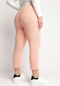 Born2be - Różowe Spodnie z Nogawkami 7/8 i Kieszeniami Selandima. Kolor: różowy. Styl: elegancki #4