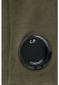 C.P. Company bluza bawełniana męska kolor zielony z kapturem gładka. Typ kołnierza: kaptur. Kolor: zielony. Materiał: bawełna. Wzór: gładki #5