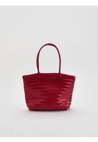 Reserved - Pleciona torebka koszyk - czerwony. Kolor: czerwony #1