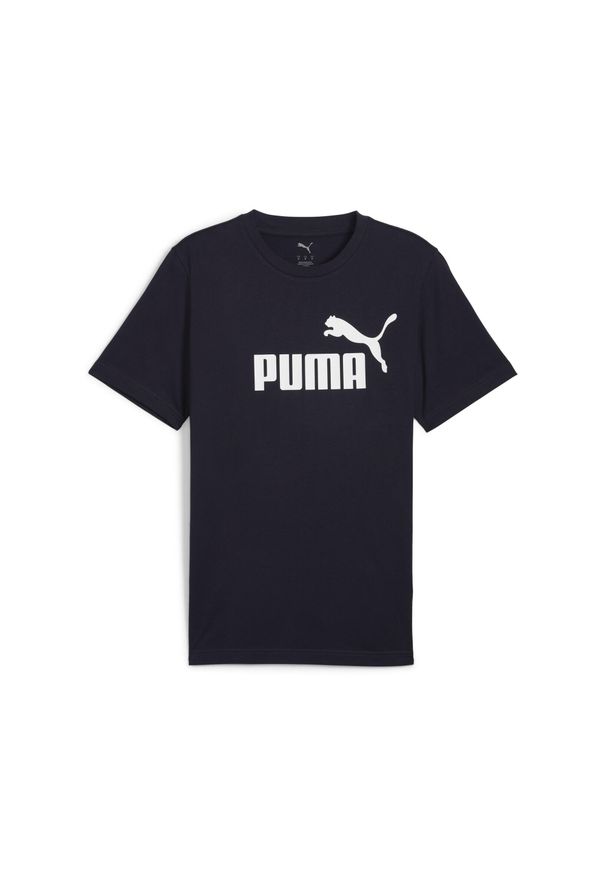 Puma - Męska koszulka Essentials z logo No. 1 PUMA. Kolor: niebieski. Materiał: guma. Wzór: nadruk. Sport: fitness, bieganie