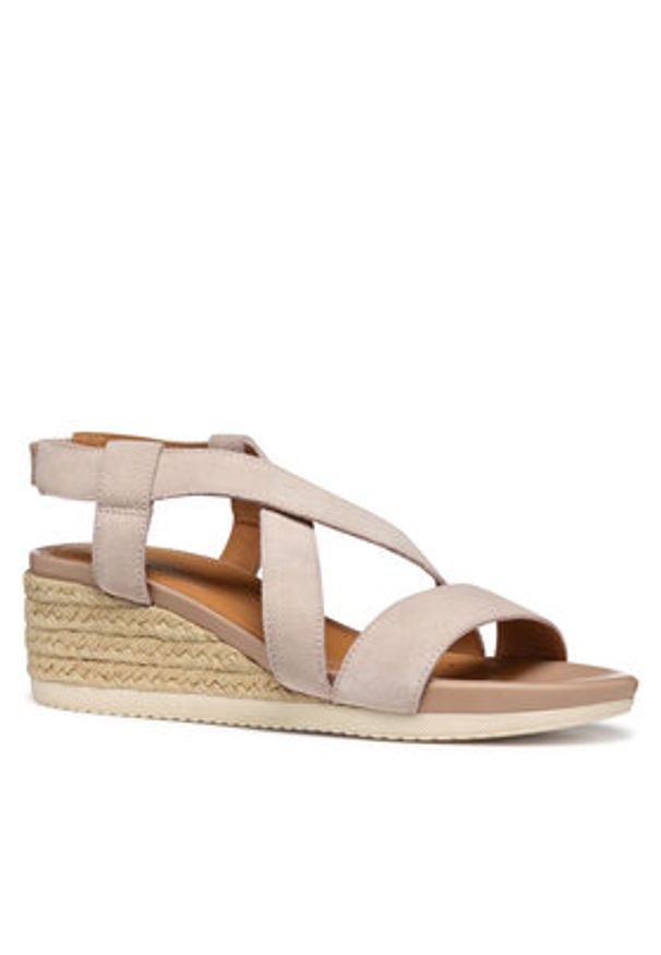 Geox Espadryle D Ischia Corda D55HHA 00022 C8156 Beżowy. Kolor: beżowy. Materiał: skóra, zamsz