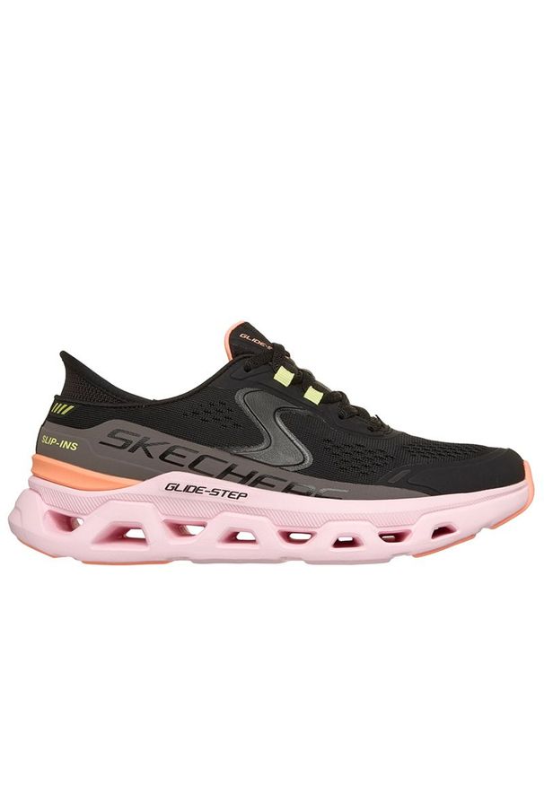 skechers - Buty damskie Skechers Slip-ins: Glide-Step Altus 150510BKMT - czarne. Okazja: na co dzień. Zapięcie: sznurówki. Kolor: czarny. Szerokość cholewki: normalna. Wzór: aplikacja. Model: Skechers Sport