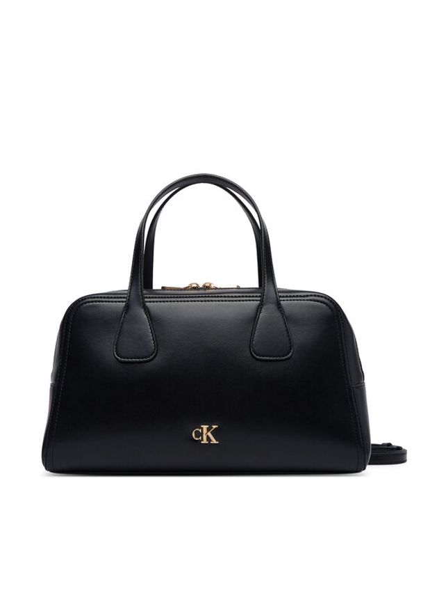 Calvin Klein Torebka Ck Medium Bowling Bag LV04F3610G Czarny. Kolor: czarny. Materiał: skórzane