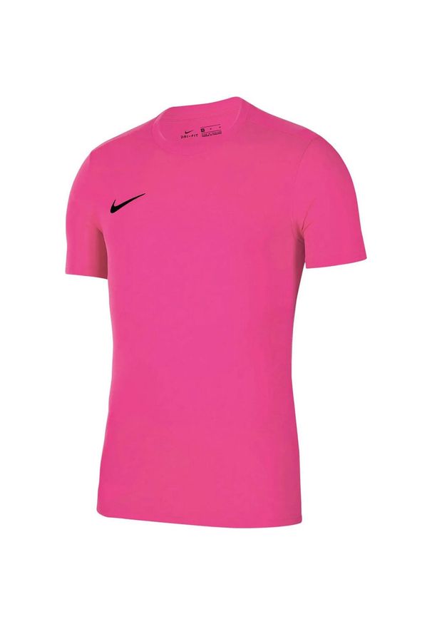 Nike - Męska Koszulka Z Krótkim Rękawem Dry Park VII. Kolor: różowy. Długość rękawa: krótki rękaw. Długość: krótkie. Sport: turystyka piesza
