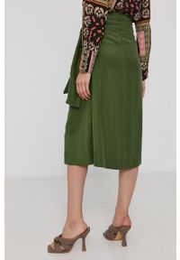Marella spódnica kolor zielony midi prosta. Okazja: na co dzień. Kolor: zielony. Materiał: tkanina. Wzór: gładki. Styl: casual #2